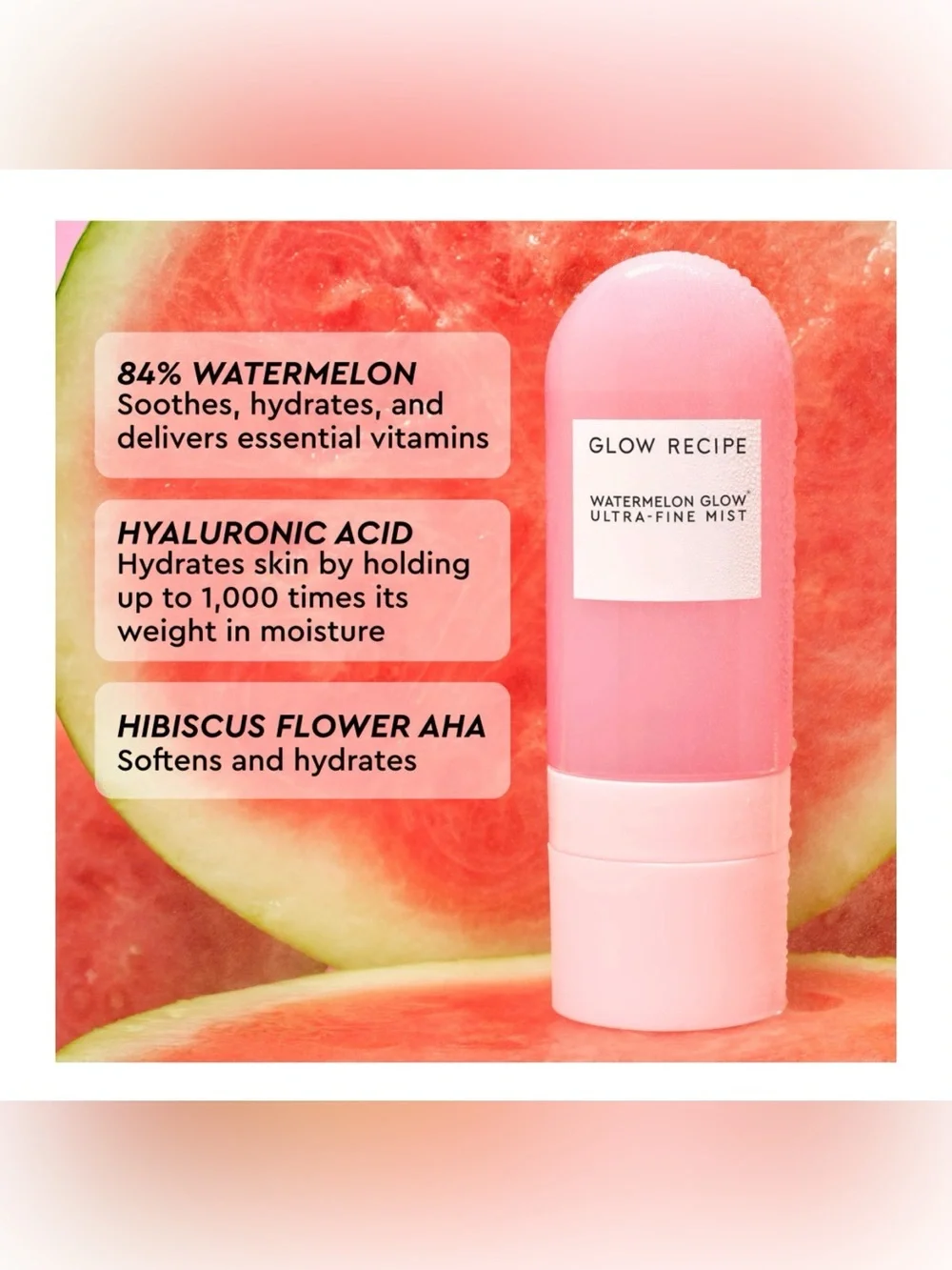 Two Glow Recipe Watermelon Glow Ultra-Fine Mist — Pink Facial Setting Mist